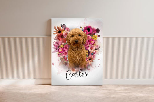 Tierportrait im Floral-Engel-Stil