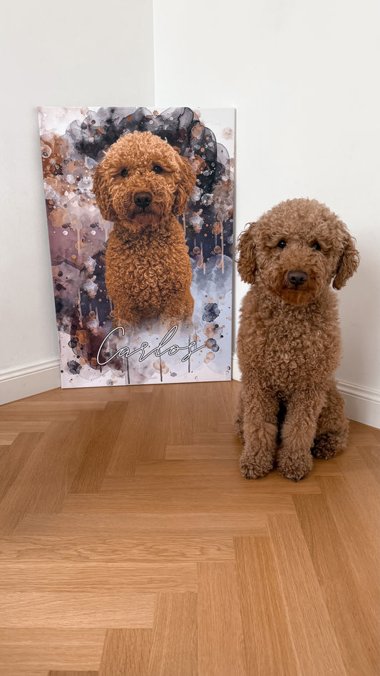 Tierportrait im Wasserfarben-stil.