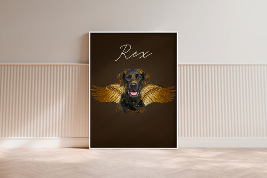 Tierportrait im goldenen Engel-Stil