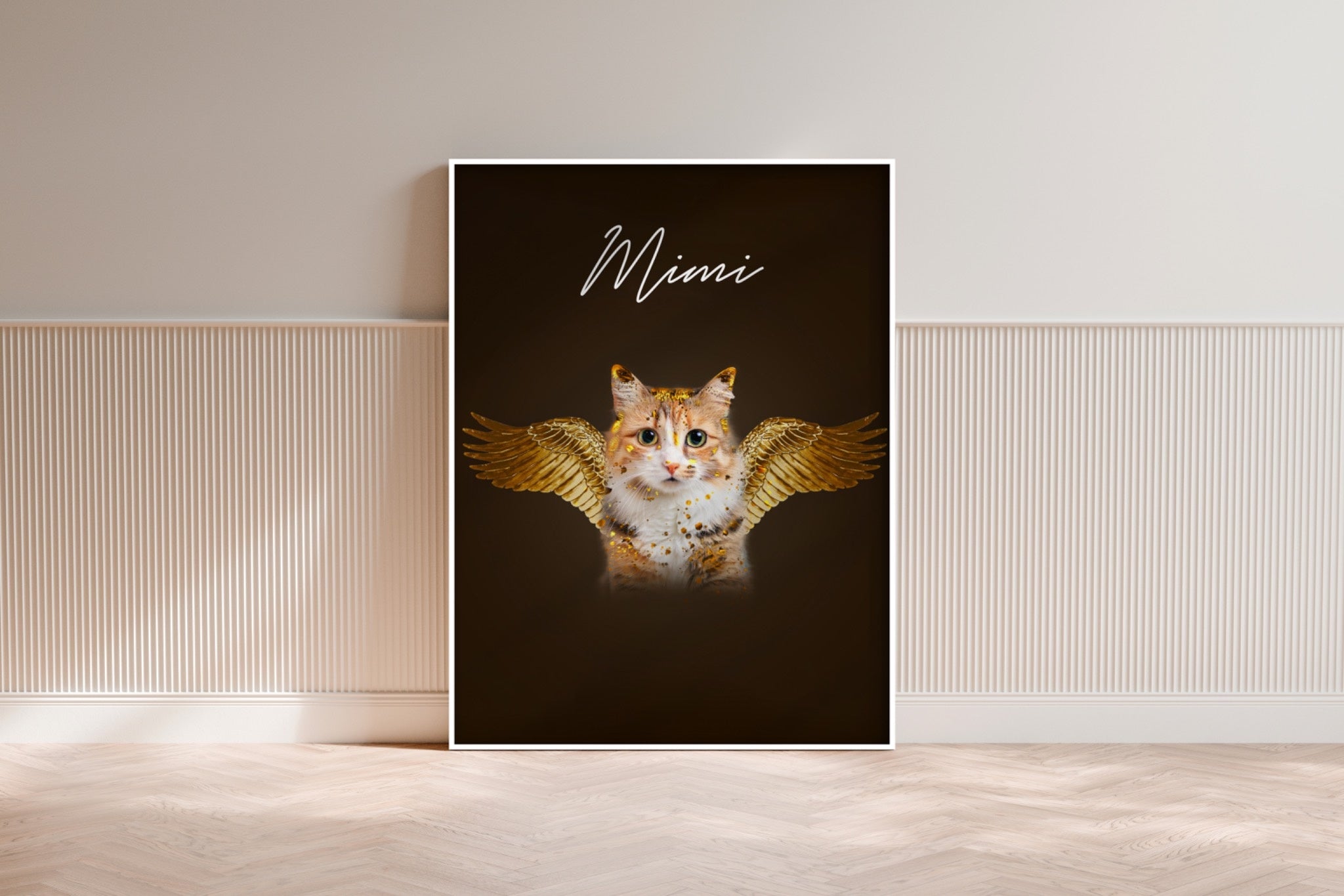 Tierportrait im goldenen Engel-Stil