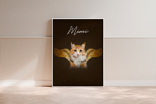 Tierportrait im goldenen Engel-Stil